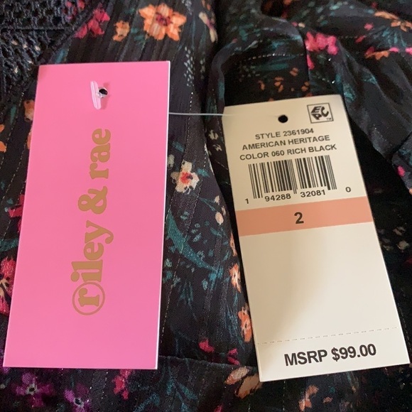 Riley & Rae Kate Floral Print Babydoll Dress Floral Print in Rich Black Size 2 - Picture 11 of 13